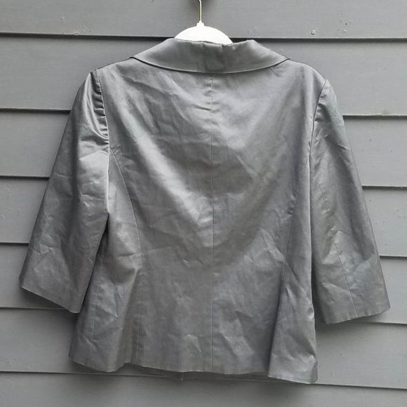 Ann Taylor Shiny Gray Jacket size 10 - Picture 3 of 11